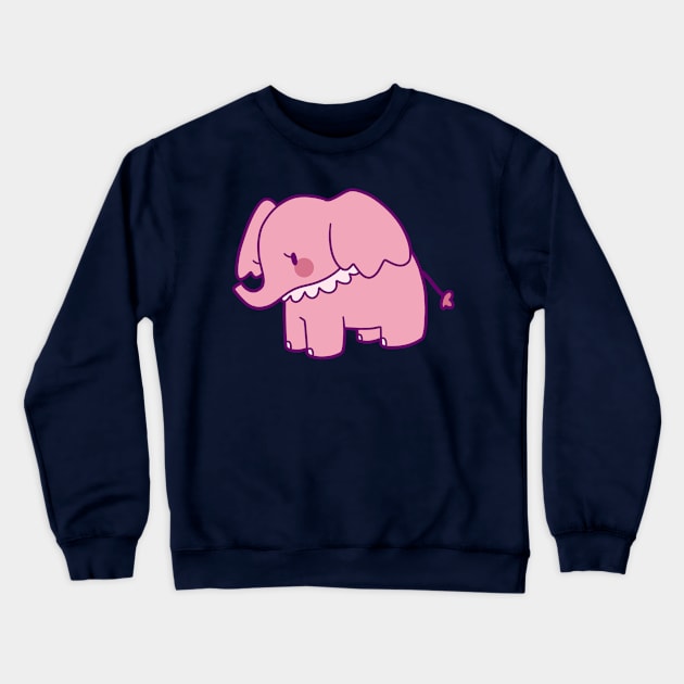 Pretty Pink Elephant Crewneck Sweatshirt by saradaboru